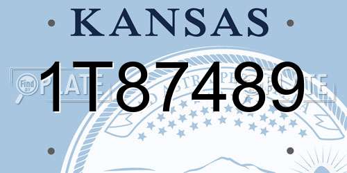 1T87489 Kansas License Plate