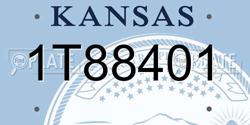 1T88401 Kansas License Plate