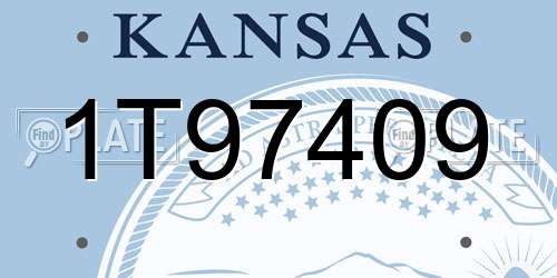 1T97409 Kansas License Plate