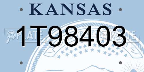 1T98403 Kansas License Plate