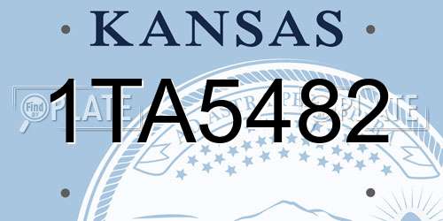 1TA5482 Kansas License Plate