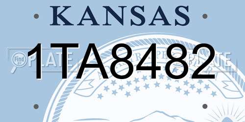 1TA8482 Kansas License Plate