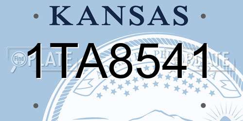 1TA8541 Kansas License Plate