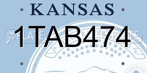 1TAB474 Kansas License Plate