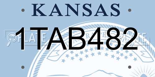 1TAB482 Kansas License Plate