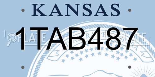 1TAB487 Kansas License Plate