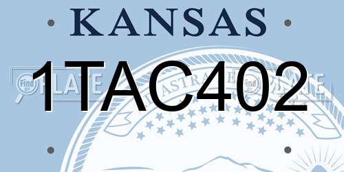 1TAC402 Kansas License Plate