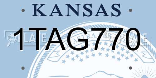 1TAG770 Kansas License Plate