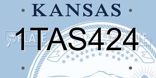 1TAS424 Kansas License Plate