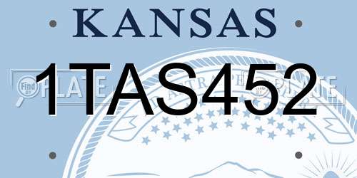 1TAS452 Kansas License Plate