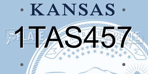 1TAS457 Kansas License Plate