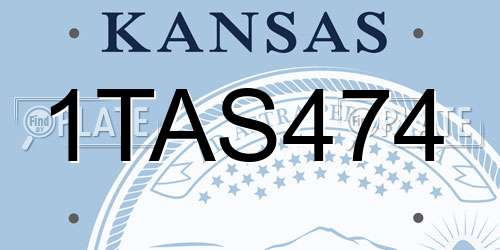 1TAS474 Kansas License Plate