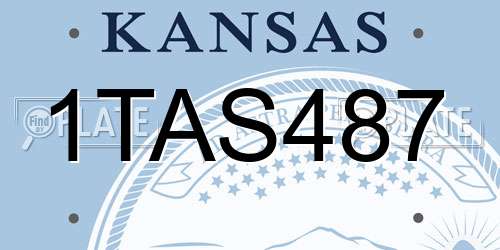 1TAS487 Kansas License Plate