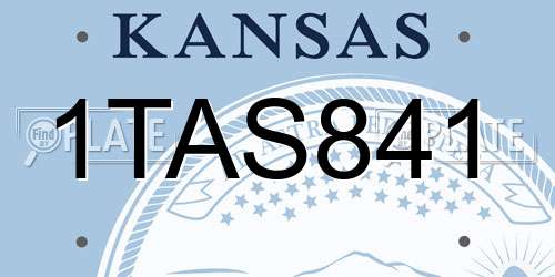 1TAS841 Kansas License Plate