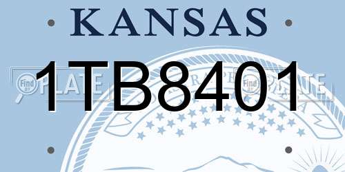 1TB8401 Kansas License Plate