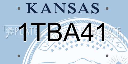 1TBA41 Kansas License Plate