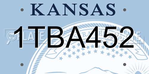 1TBA452 Kansas License Plate