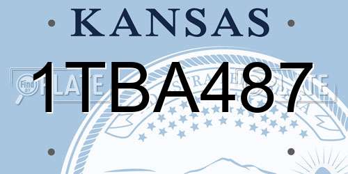 1TBA487 Kansas License Plate