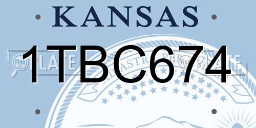 1TBC674 Kansas License Plate