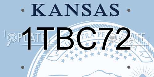 1TBC72 Kansas License Plate
