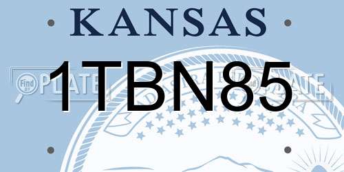 1TBN85 Kansas License Plate