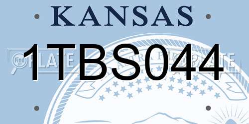 1TBS044 Kansas License Plate
