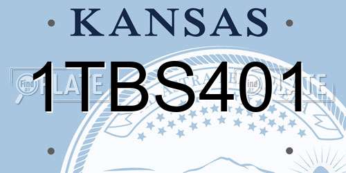 1TBS401 Kansas License Plate