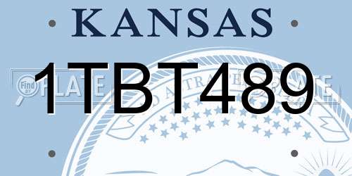 1TBT489 Kansas License Plate