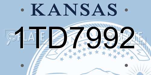 1TD7992 Kansas License Plate