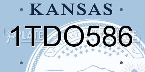1TDO586 Kansas License Plate