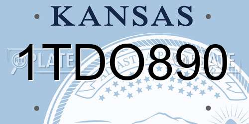 1TDO890 Kansas License Plate