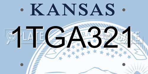 1TGA321 Kansas License Plate