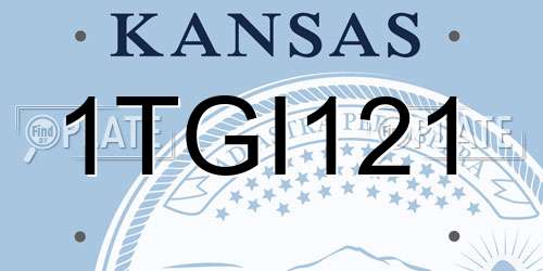 1TGI121 Kansas License Plate