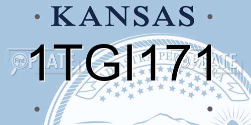 1TGI171 Kansas License Plate