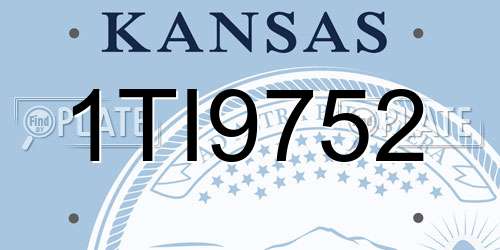 1TI9752 Kansas License Plate