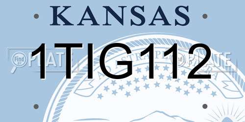 1TIG112 Kansas License Plate