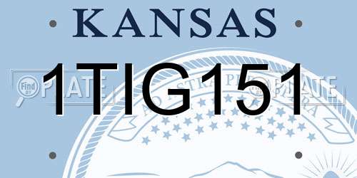 1TIG151 Kansas License Plate