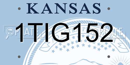 1TIG152 Kansas License Plate