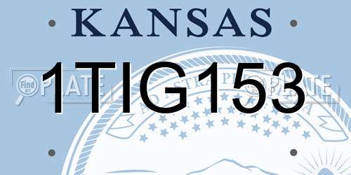 1TIG153 Kansas License Plate