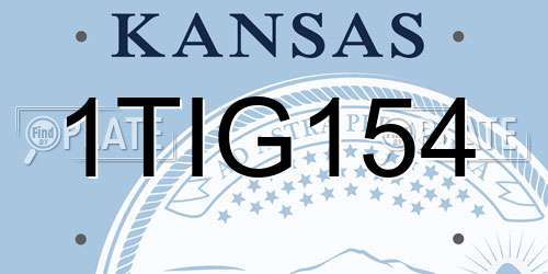 1TIG154 Kansas License Plate