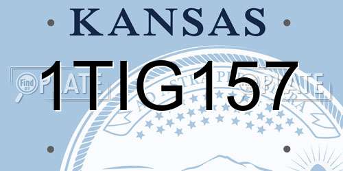 1TIG157 Kansas License Plate