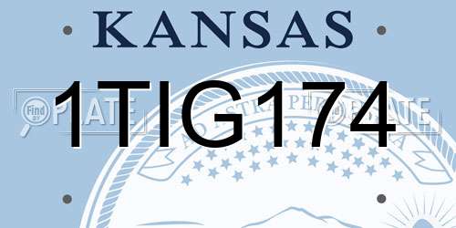 1TIG174 Kansas License Plate