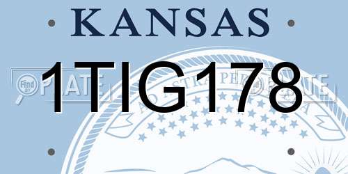 1TIG178 Kansas License Plate