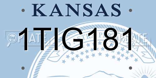 1TIG181 Kansas License Plate