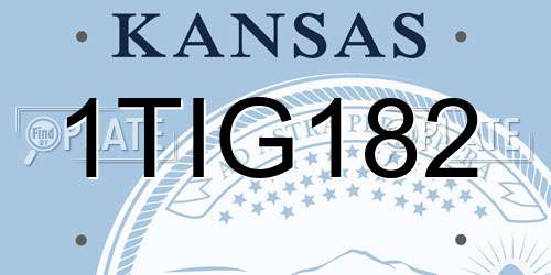1TIG182 Kansas License Plate
