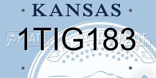 1TIG183 Kansas License Plate