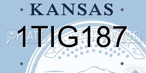 1TIG187 Kansas License Plate