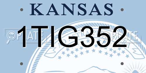 1TIG352 Kansas License Plate