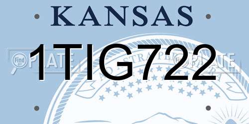 1TIG722 Kansas License Plate