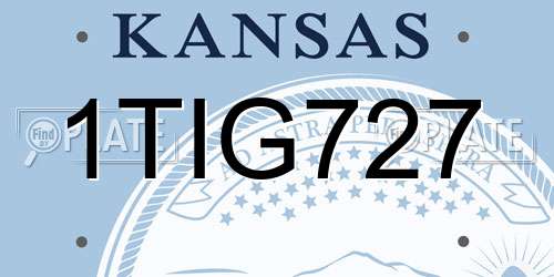 1TIG727 Kansas License Plate